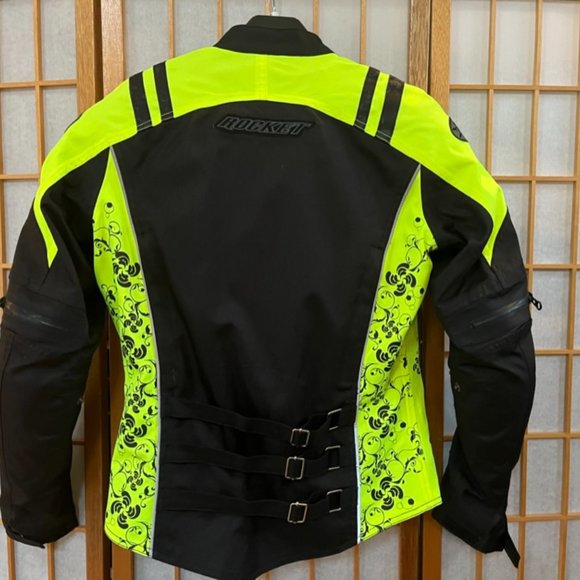 Joe Rocket Women's Small Yellow & Black Motorcycle Jacket with Removable Armor - Picture 2 of 4